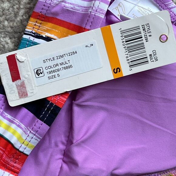 Anne Cole Swim Womens sz S SMALL Painted Sky Striped Triangle Tie - Picture 11 of 11